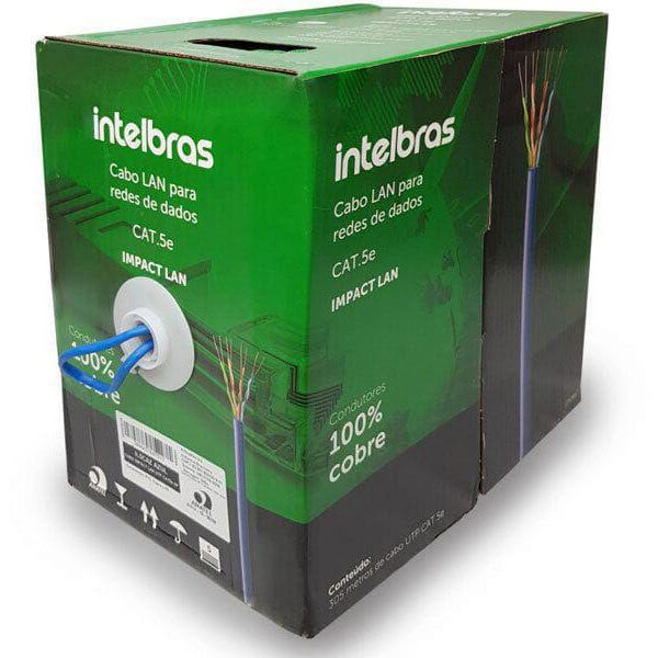 Cable UTP Cat 5e INTERIOR / 100% Cobre / Azul / 305 mts. IL5CAZ| Intelbras