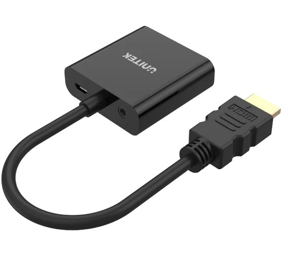 913c8cafa0935e301c7a7210e578a0313fb7127133ed2ab1.jpg Adaptador Unitek HDMI a VGA con audio - Imagen 1