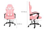 Silla Gamer Lumax ROM rosa/blanca - Imagen 2