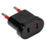 Adaptador S/T americana a ficha S/T negro Conatel