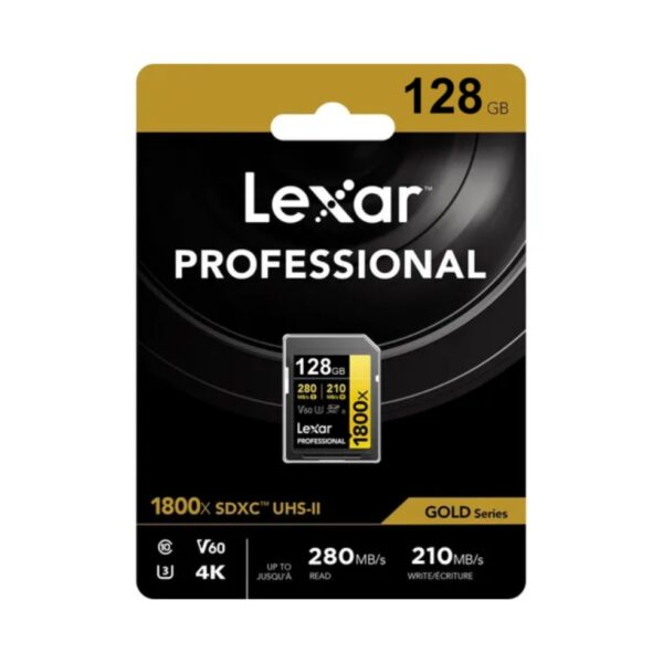 Memoria SDXC Lexar Pro 1800X 128GB UHS-II Gold Series