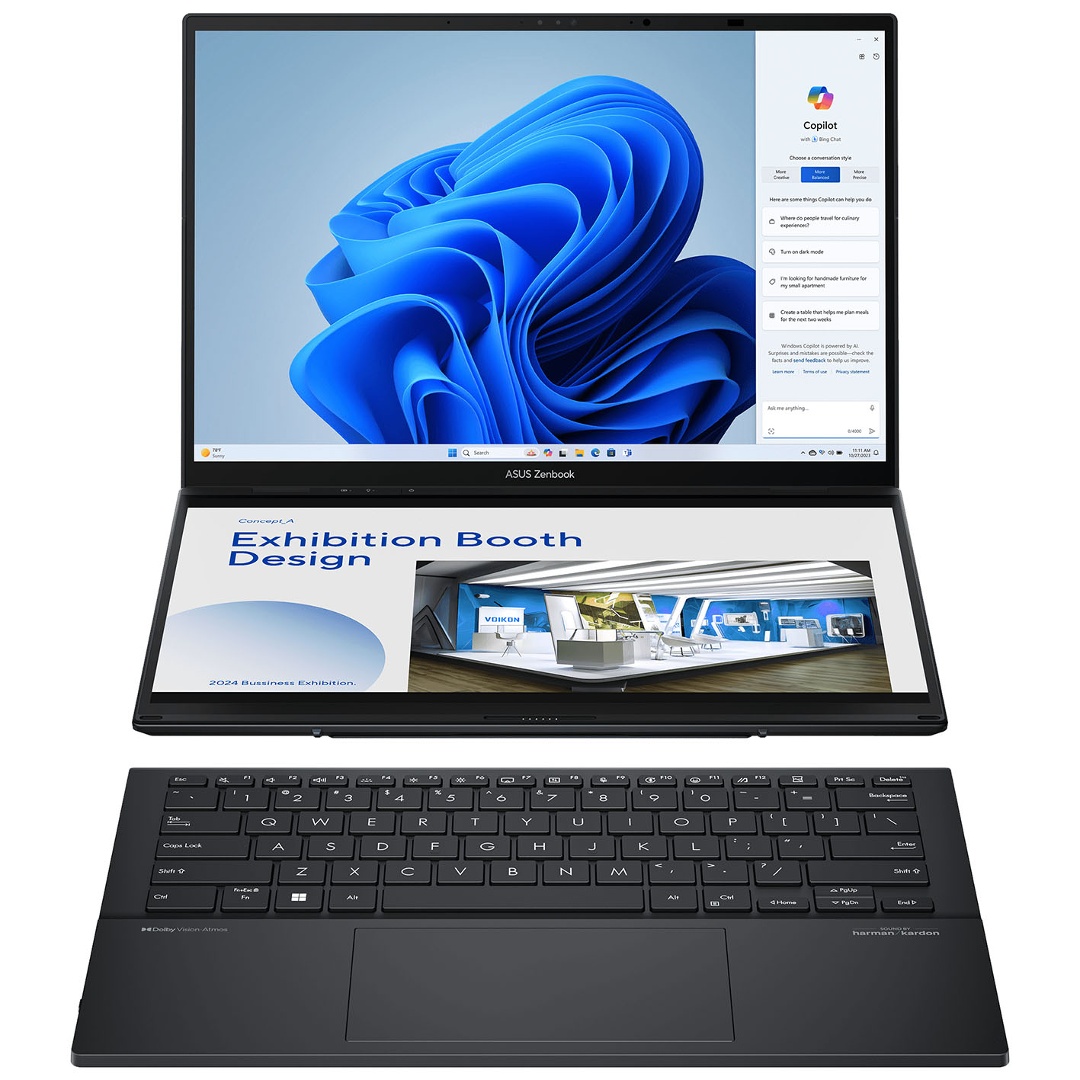 913c8cafa0935e301c7a7210e578a031db6d638202efda04.jpg Notebook Asus Zenbook Duo Core Ultra 9 5.4Ghz, 32GB, 1TB SSD, DUAL 14'' 3K Oled Touch - Imagen 1