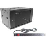 Rack Hikvision 6U + PDU de 6 unidades