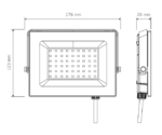 Foco LED Vivion 50w negro IP65 (luz fria) - Imagen 2