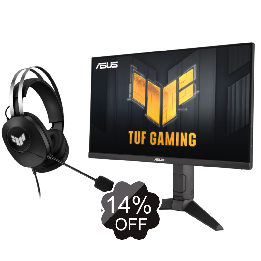 913c8cafa0935e301c7a7210e578a031a4426018db459090.jpg Combo Gaming Asus: Audífonos TUF H1 II + Monitor 23.8" Full HD 180Hz - Imagen 1